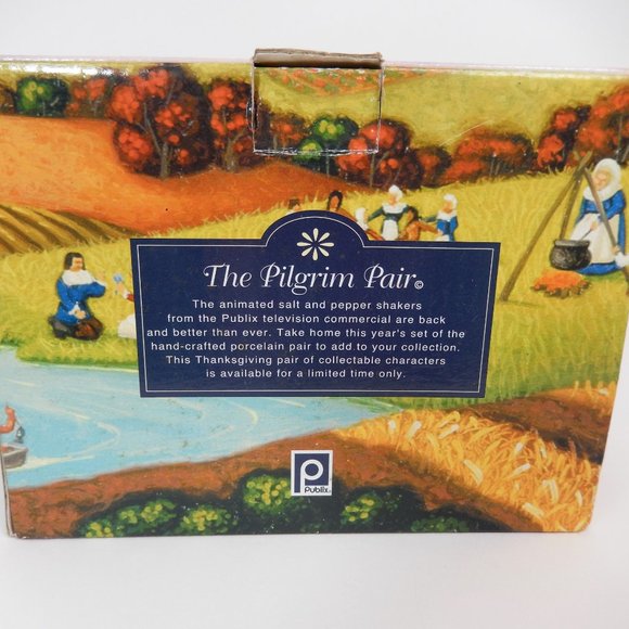 Publix Seasons Greetings, Pilgrim Pair Salt and Pepper Shaker - Picture 8 of 11